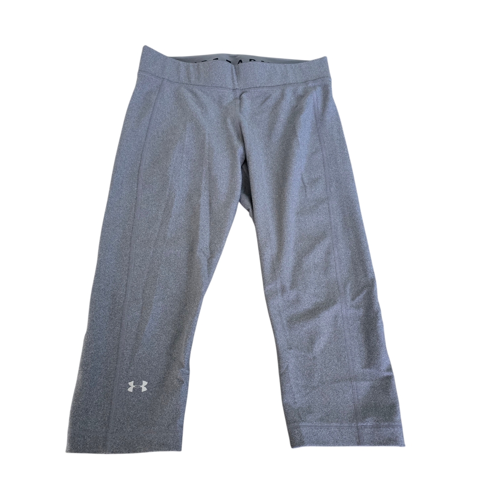 Under Armour Leggings HeatGear Compression Gray Womens Cropped Size Large